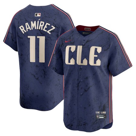 Men's Cleveland Guardians #11 Jose Ramirez Nike Navy 2024 City Connect Limited Jersey